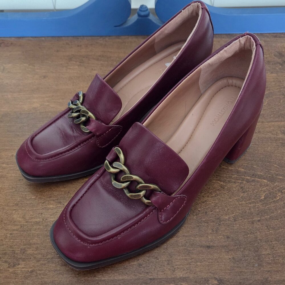 Nordstrom Burgundy Heeled Loafers